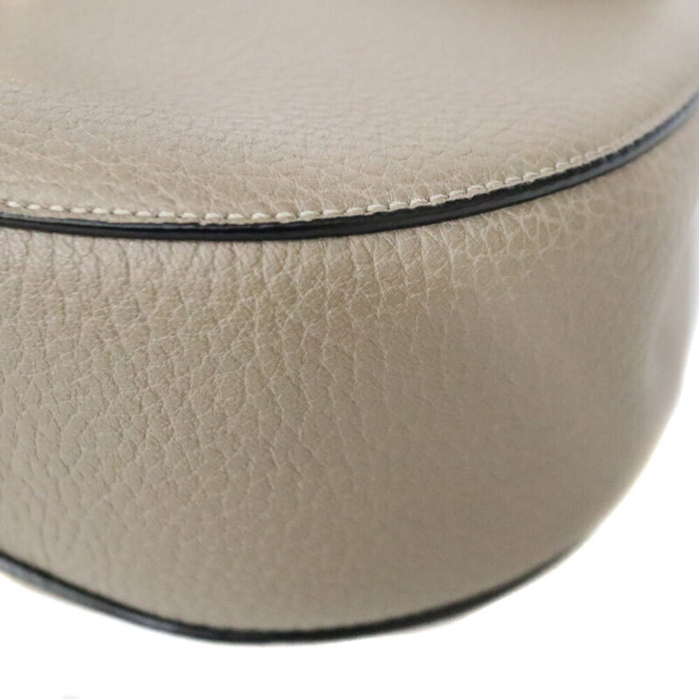 Chloe Drew Shoulder Bag Crossbody Greige Gray Chain Strap Leather - Picture 6 of 10